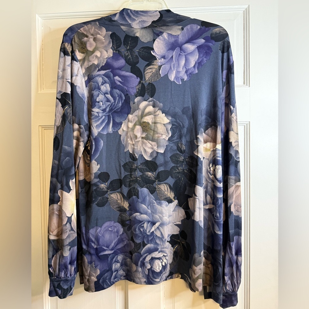 Johnny Was Women's The Janie Favorite Peony Puff Sleeve Mock Neck Top - Picture 4 of 5